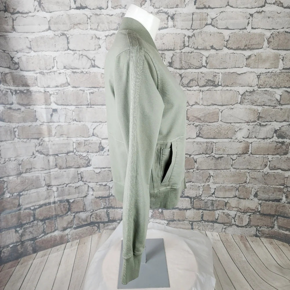 Athleta Farallon Knit Bomber Jacket Zip Front Fern Green Size XS - Picture 9 of 16